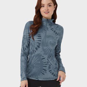 32 DEGREES WOMEN'S ACTIVE 1/2 ZIP XS MOONLIT CIRCLE TIE DYE